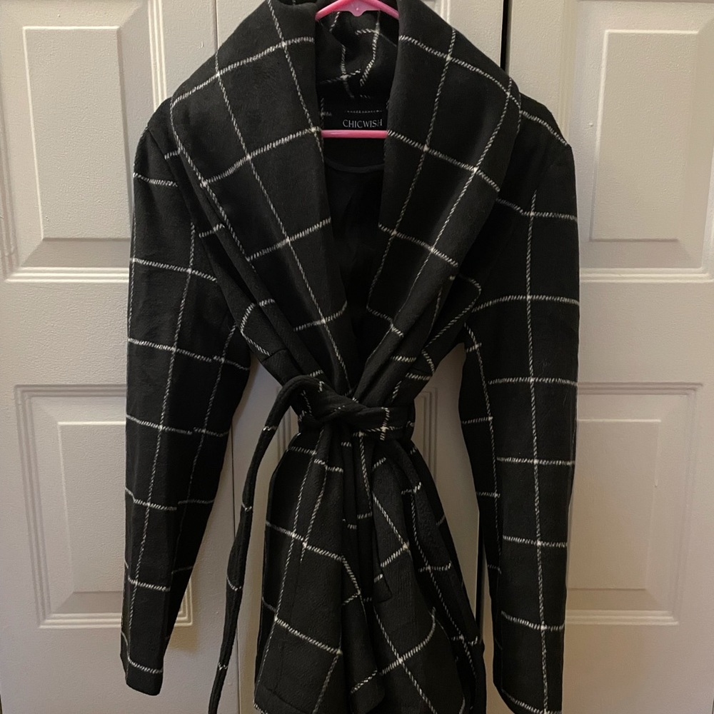 Black belted coat